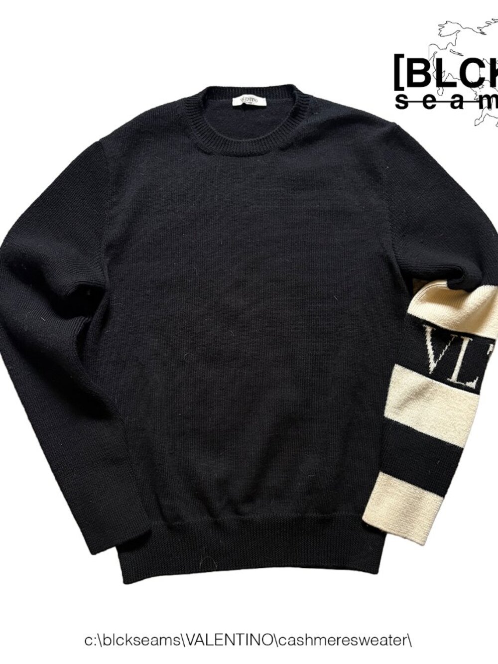 Valentino VLTN Striped Cashmere Crewneck Sweater